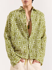 Olive Star Gazer Gauze Holiday Shirt